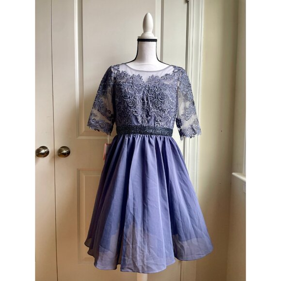 JJ's House Stormy Blue Lace Cocktail Dress - Size 12 (NWT) - Picture 1 of 10
